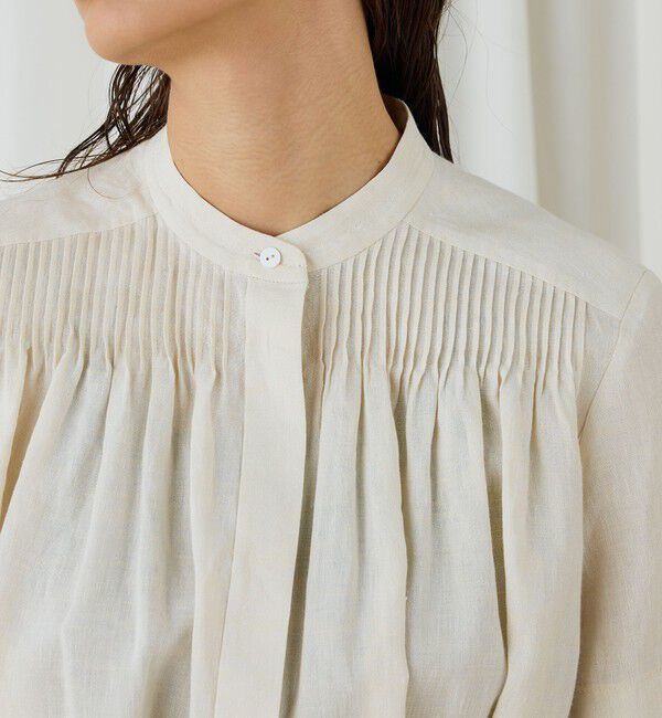 DES PRES「スパークリネン アシンメトリーヘムブラウス」|シャツ・ブラウス|