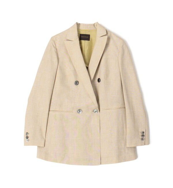 TOMORROWLAND collection「サマーグレンチェック ダブルブレストジャケット」|テーラードジャケット|46 ベージュ系