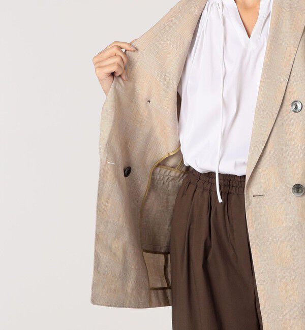 TOMORROWLAND collection「サマーグレンチェック ダブルブレストジャケット」|テーラードジャケット|