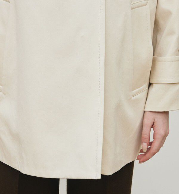 DES PRES「コットンサテン ムートンカラーコート」|トレンチコート|