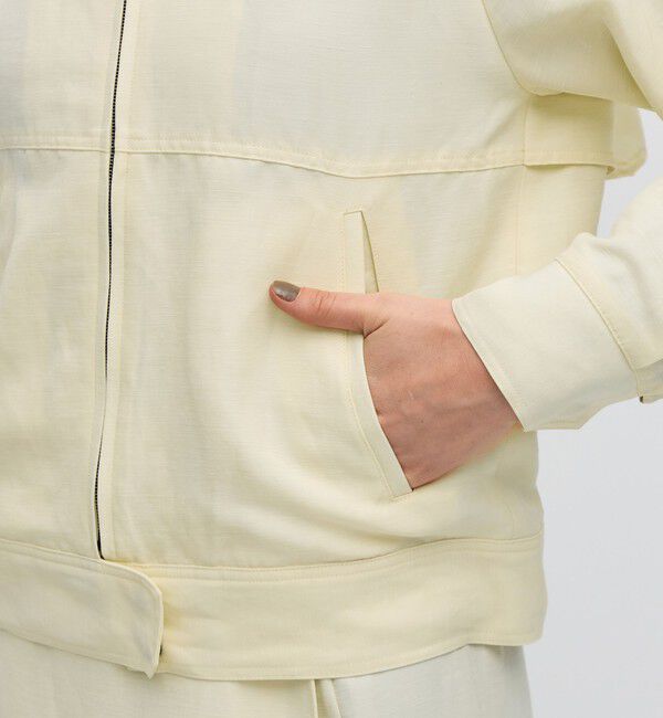 BACCA「ナイロンリネンビンテージギャバジン ジップアップブルゾン」|ブルゾン・スタジャン|