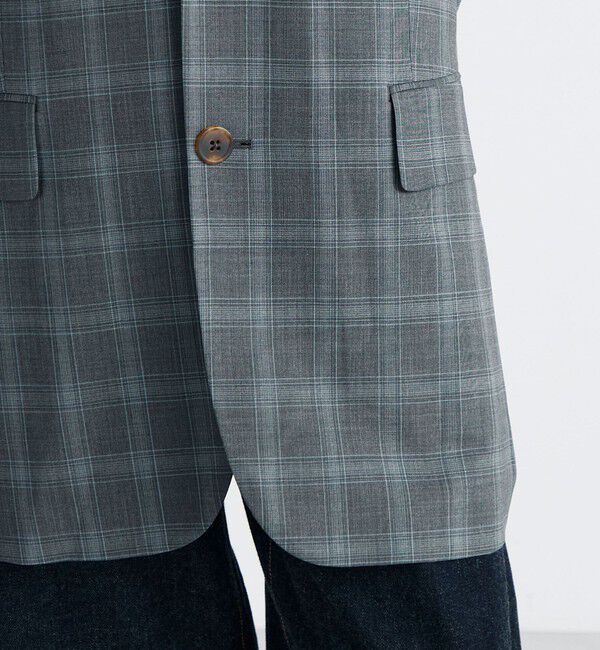 Edition「Super140's ウールトロピカル チェックオーバーサイズドジャケット」|テーラードジャケット|