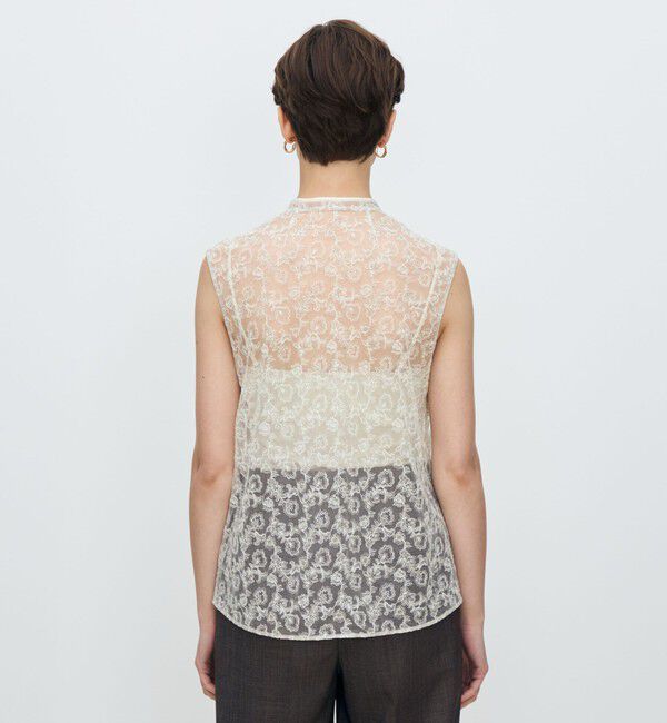 TOMORROWLAND collection「チュールフラワーエンブロイダリー パイピングレースブラウス」|シャツ・ブラウス|