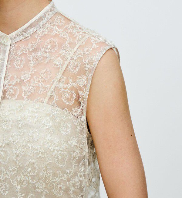 TOMORROWLAND collection「チュールフラワーエンブロイダリー パイピングレースブラウス」|シャツ・ブラウス|