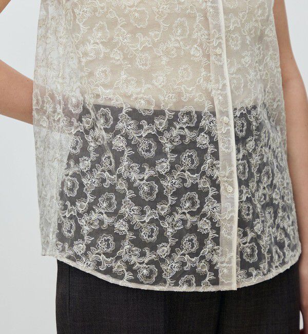 TOMORROWLAND collection「チュールフラワーエンブロイダリー パイピングレースブラウス」|シャツ・ブラウス|