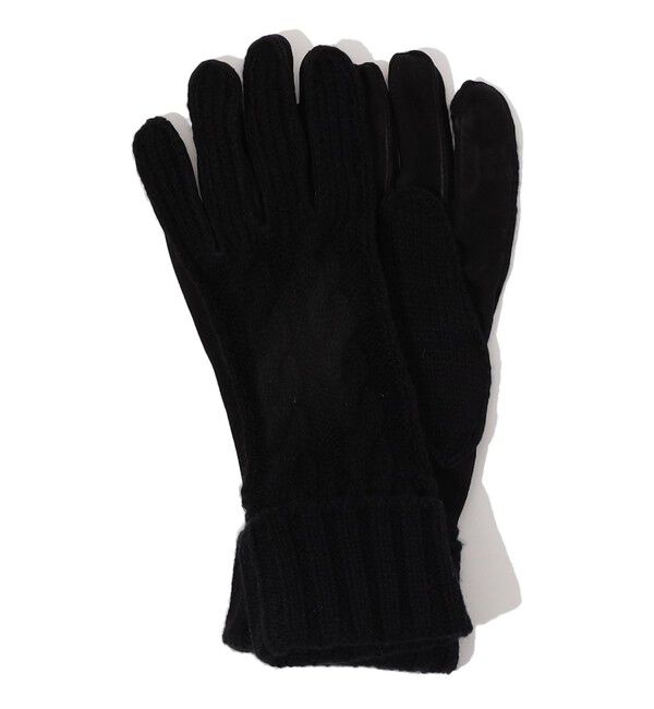 TOMORROWLAND GOODS「MAZZOLENI カシミヤニット&times;ラムスキンヌバックコンビグローブ」|手袋|19 ブラック