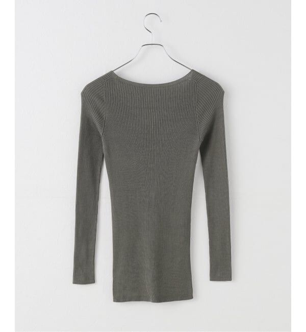 EMILYWEEK「シルク混リブVネックプルオーバー」|Tシャツ・カットソー|