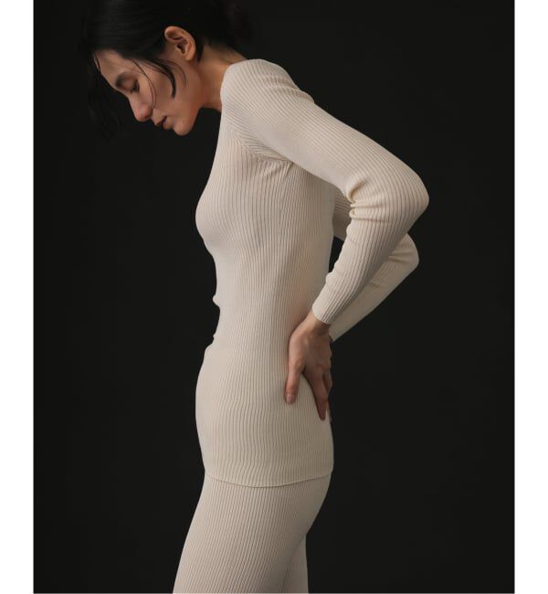 EMILYWEEK「シルク混リブVネックプルオーバー」|Tシャツ・カットソー|