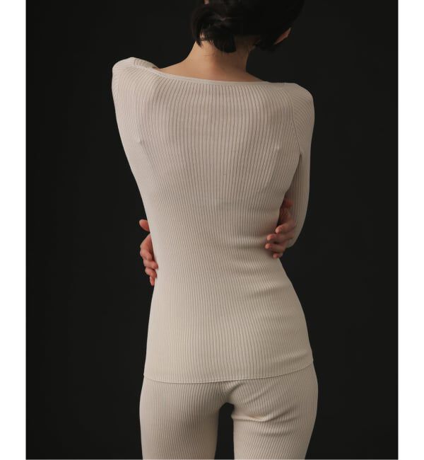 EMILYWEEK「シルク混リブVネックプルオーバー」|Tシャツ・カットソー|