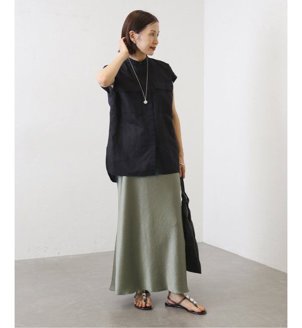 IENA「《追加6》ダブルサテンスカート」|スカート|