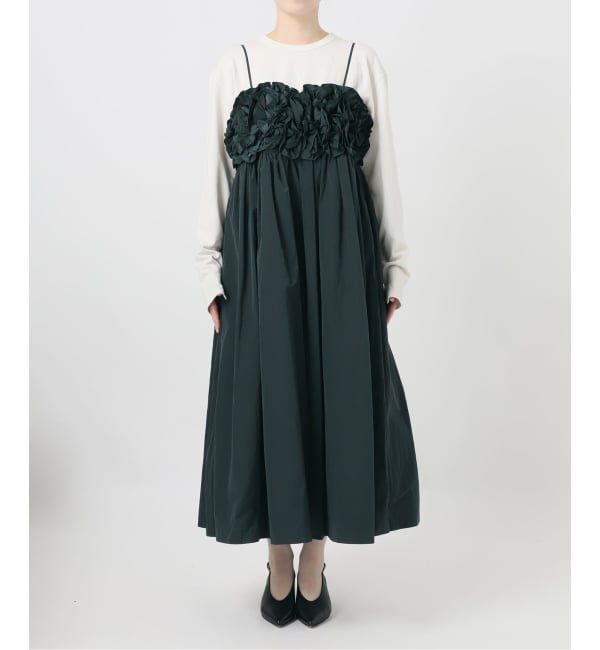 SLOBE IENA「habi フリルキャミドレス」|ワンピース|