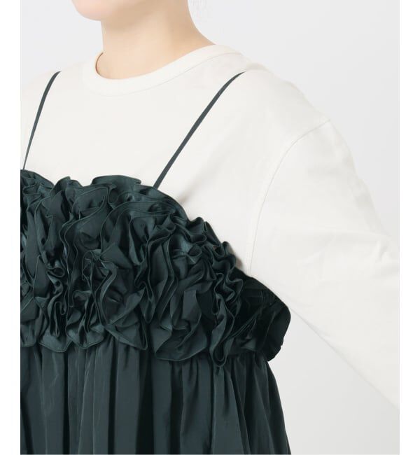 SLOBE IENA「habi フリルキャミドレス」|ワンピース|