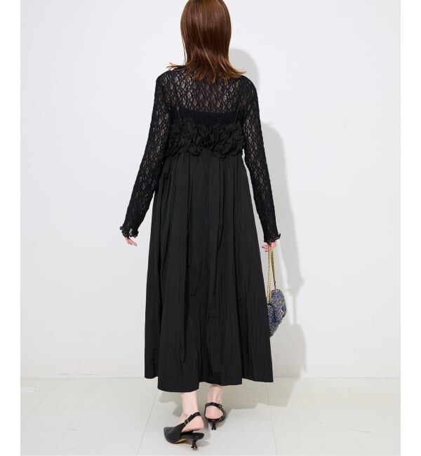 SLOBE IENA「habi フリルキャミドレス」|ワンピース|