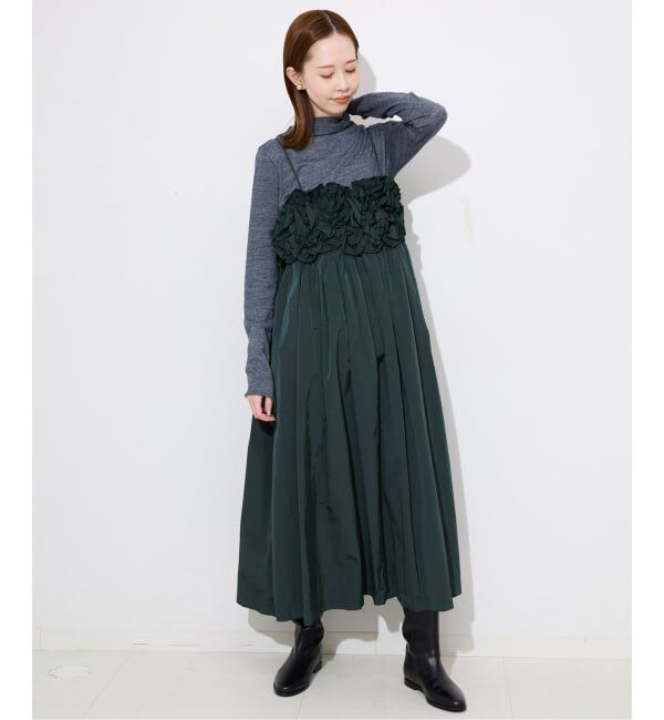 SLOBE IENA「habi フリルキャミドレス」|ワンピース|