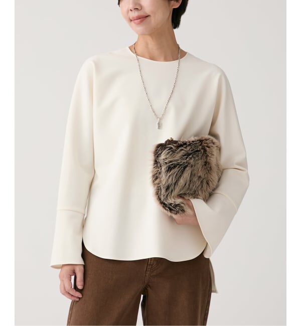 VERMEIL par iena「《追加》ダブルクロスストレッチ T-ブラウス」|シャツ・ブラウス|