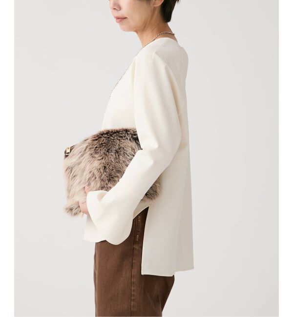 VERMEIL par iena「《追加》ダブルクロスストレッチ T-ブラウス」|シャツ・ブラウス|