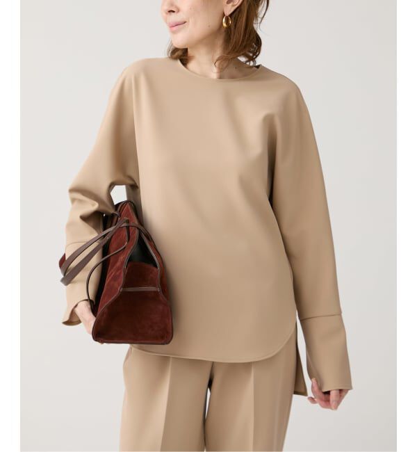 VERMEIL par iena「《追加》ダブルクロスストレッチ T-ブラウス」|シャツ・ブラウス|