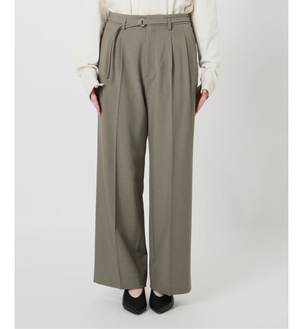 SLOBE IENA「《4サイズ展開/予約》ベルテット2タックストレートパンツ」|スラックス|