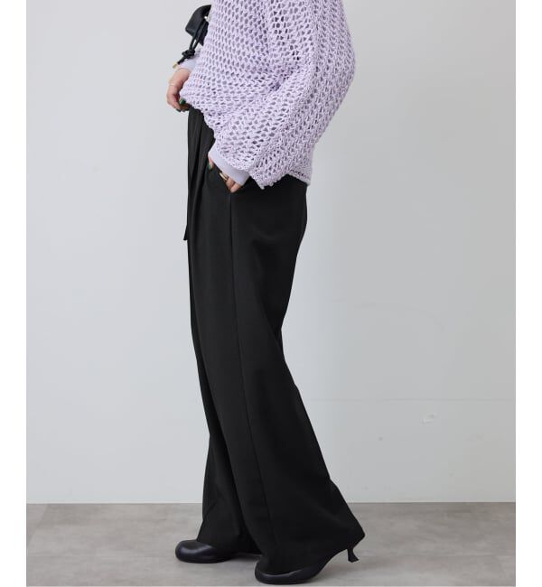 SLOBE IENA「《4サイズ展開/予約》ベルテット2タックストレートパンツ」|スラックス|