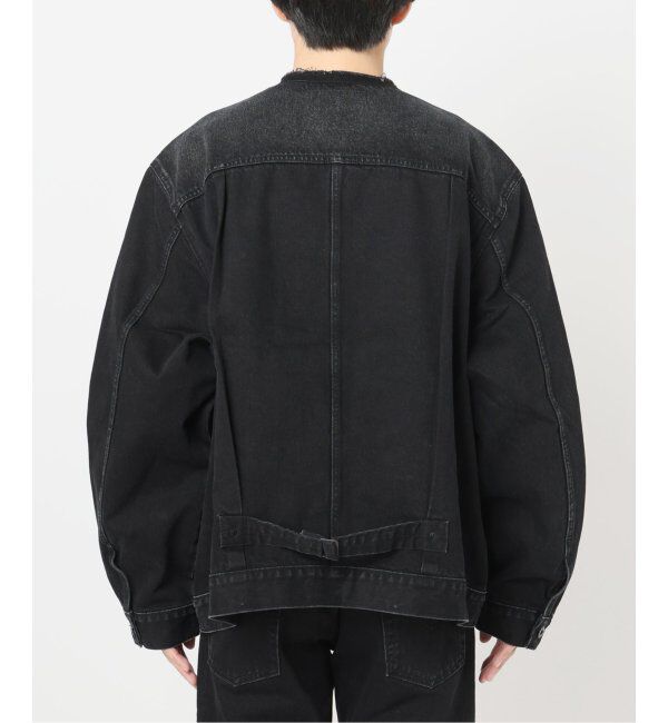 EDIFICE「《再入荷》Levi&rsquo;s(リーバイス) 別注 Type 1 Trucker Jacket BLACK "COLLARLESS"」|デニムジャケット|
