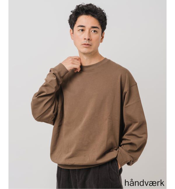 EDIFICE「handvaerk (ハンドバーク) クルーネック ロングスリーブ Tシャツ」|Tシャツ・カットソー|ブラウン