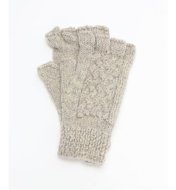 417 EDIFICE「【BLACK SHEEP / ブラックシープ】 HandKnit Cable Glove」|手袋|グレー