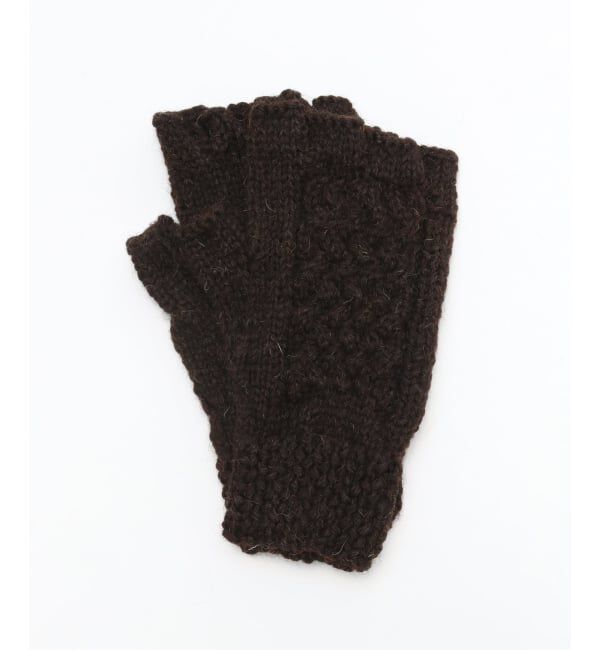 417 EDIFICE「【BLACK SHEEP / ブラックシープ】 HandKnit Cable Glove」|手袋|ブラウン