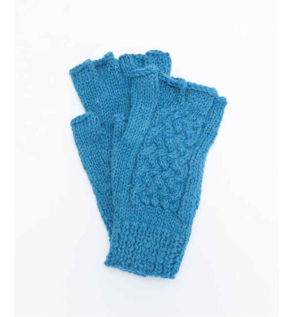 417 EDIFICE「【BLACK SHEEP / ブラックシープ】 HandKnit Cable Glove」|手袋|ブルー A