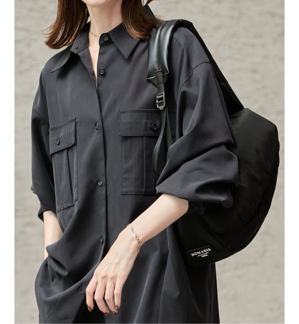 JOURNAL STANDARD「Vintage Twill BK Slit シャツ」|シャツ・ブラウス|ブラック