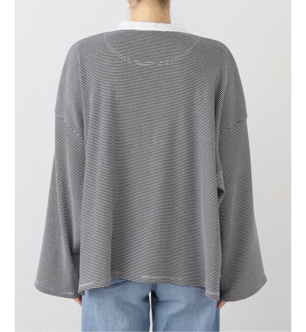 journal standard luxe「テレコボーダー ヘンリーネックプルオーバー」|Tシャツ・カットソー|