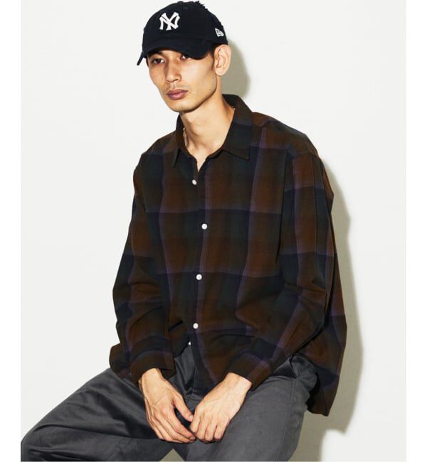JOURNAL STANDARD「オンブレチェック フランネルシャツ」|シャツ・ブラウス|ブラウン