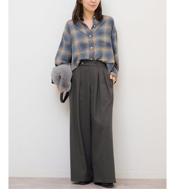 JOURNAL STANDARD relume「《追加2》ウォッシャブルサージストレッチタックワイドパンツ」|スラックス|