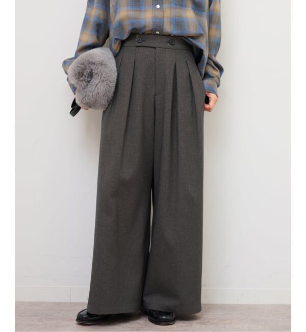 JOURNAL STANDARD relume「《追加2》ウォッシャブルサージストレッチタックワイドパンツ」|スラックス|