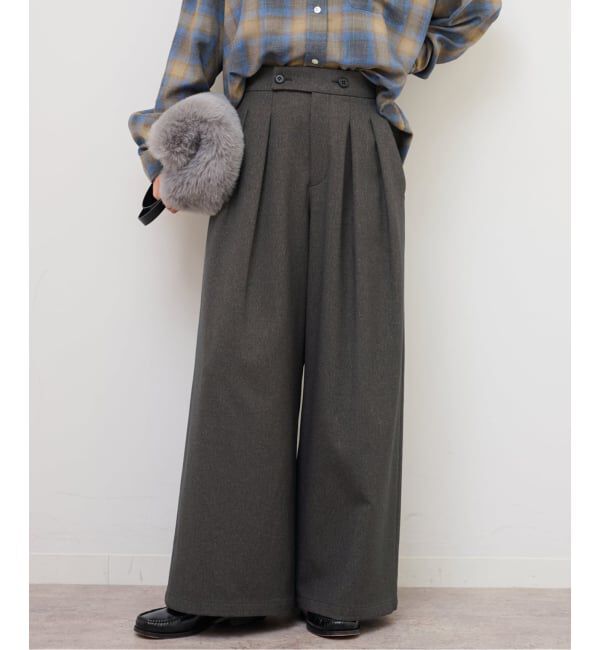 JOURNAL STANDARD relume「《追加2》ウォッシャブルサージストレッチタックワイドパンツ」|スラックス|