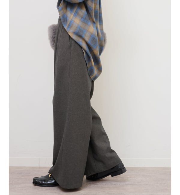 JOURNAL STANDARD relume「《追加2》ウォッシャブルサージストレッチタックワイドパンツ」|スラックス|