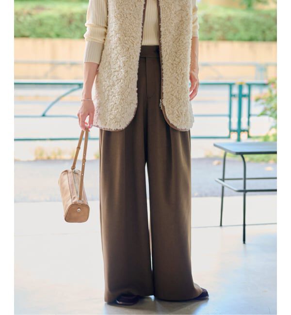 JOURNAL STANDARD relume「《追加2》ウォッシャブルサージストレッチタックワイドパンツ」|スラックス|