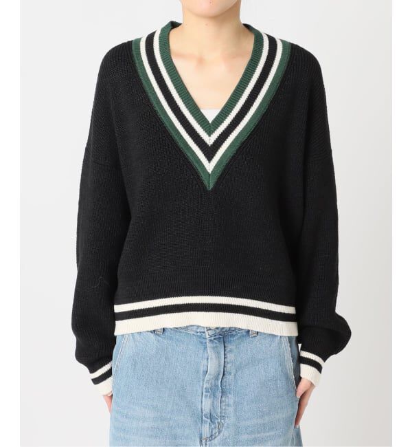 journal standard L'essage「リネンラインVネックプルオーバー」|ニット・セーター|