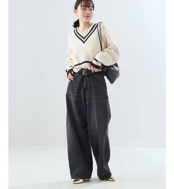 journal standard L'essage「リネンラインVネックプルオーバー」|ニット・セーター|