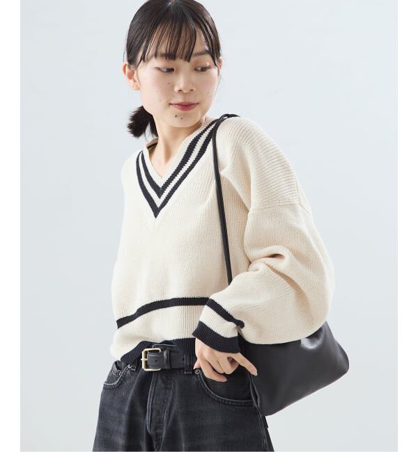 journal standard L'essage「リネンラインVネックプルオーバー」|ニット・セーター|