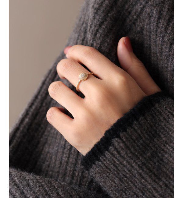 Lilas by Spick&Span「ラインテクスチャーラウンドダイヤパヴェリング K10」|リング|