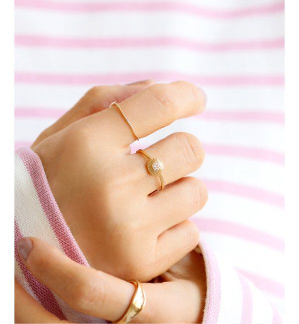 Lilas by Spick&Span「ラインテクスチャーラウンドダイヤパヴェリング K10」|リング|