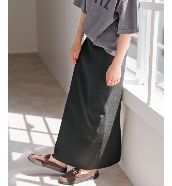 Spick and Span「《WEB限定》ウォッシャブルニットタイトスカート」|スカート|ブラック