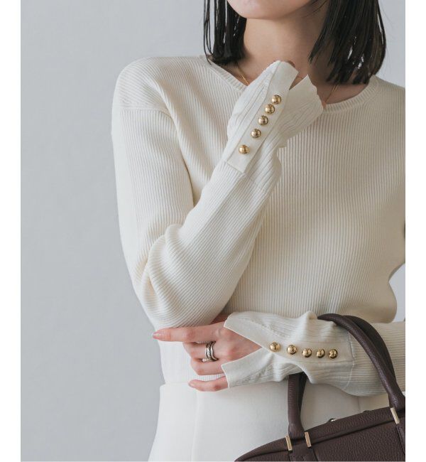 NOBLE「ボタンディテールタイトリブニット」|ニット・セーター|