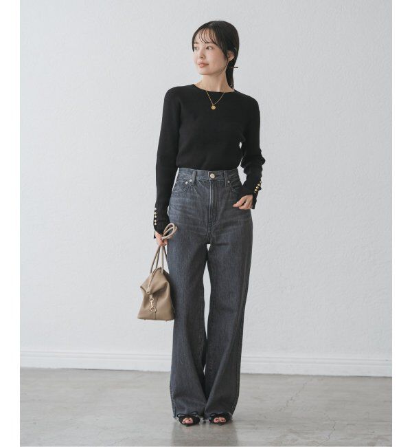 NOBLE「ボタンディテールタイトリブニット」|ニット・セーター|