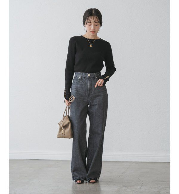 NOBLE「ボタンディテールタイトリブニット」|ニット・セーター|