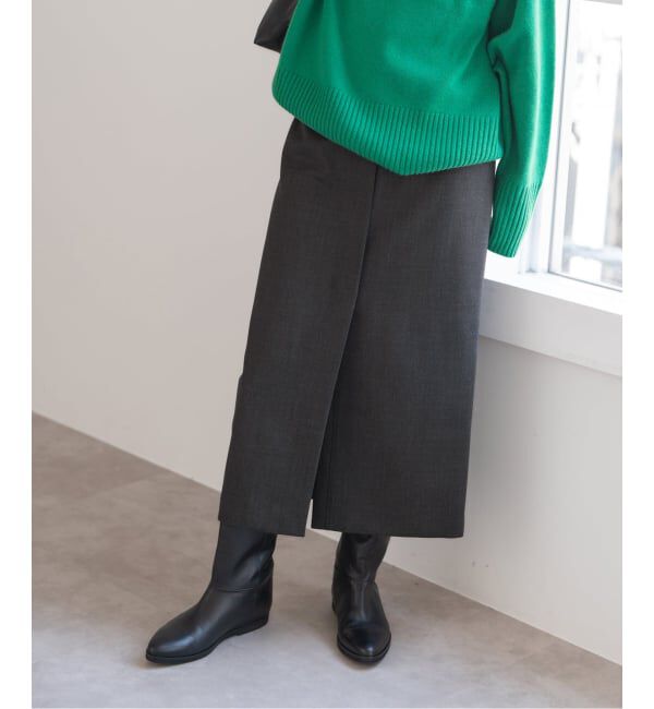 Spick and Span「ダブルクロスIラインスカート」|スカート|グレー
