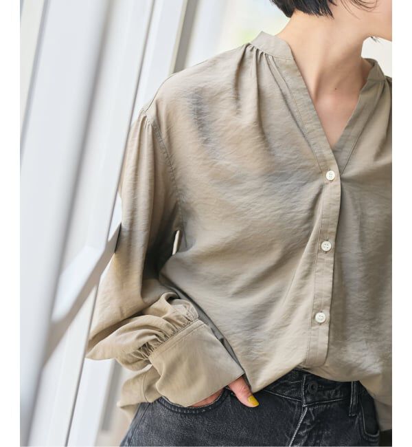 Spick and Span「《一部店舗+WEB限定》袖ボリュームスキッパーブラウス」|シャツ・ブラウス|