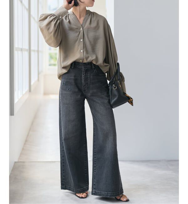 Spick and Span「《一部店舗+WEB限定》袖ボリュームスキッパーブラウス」|シャツ・ブラウス|