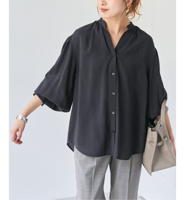 Spick and Span「《一部店舗+WEB限定》袖ボリュームスキッパーブラウス」|シャツ・ブラウス|