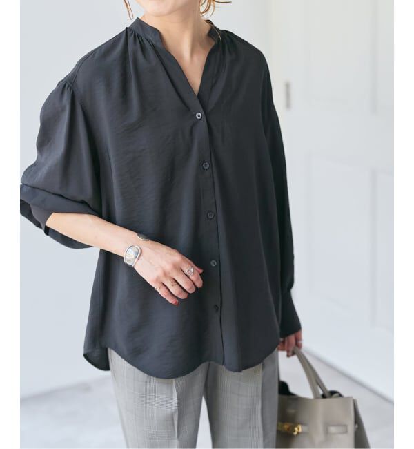 Spick and Span「《一部店舗+WEB限定》袖ボリュームスキッパーブラウス」|シャツ・ブラウス|